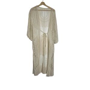 Cream Lace Kimono Cardigan